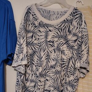 George Blue and White Relaxed Boxy Short Sleeve Tee